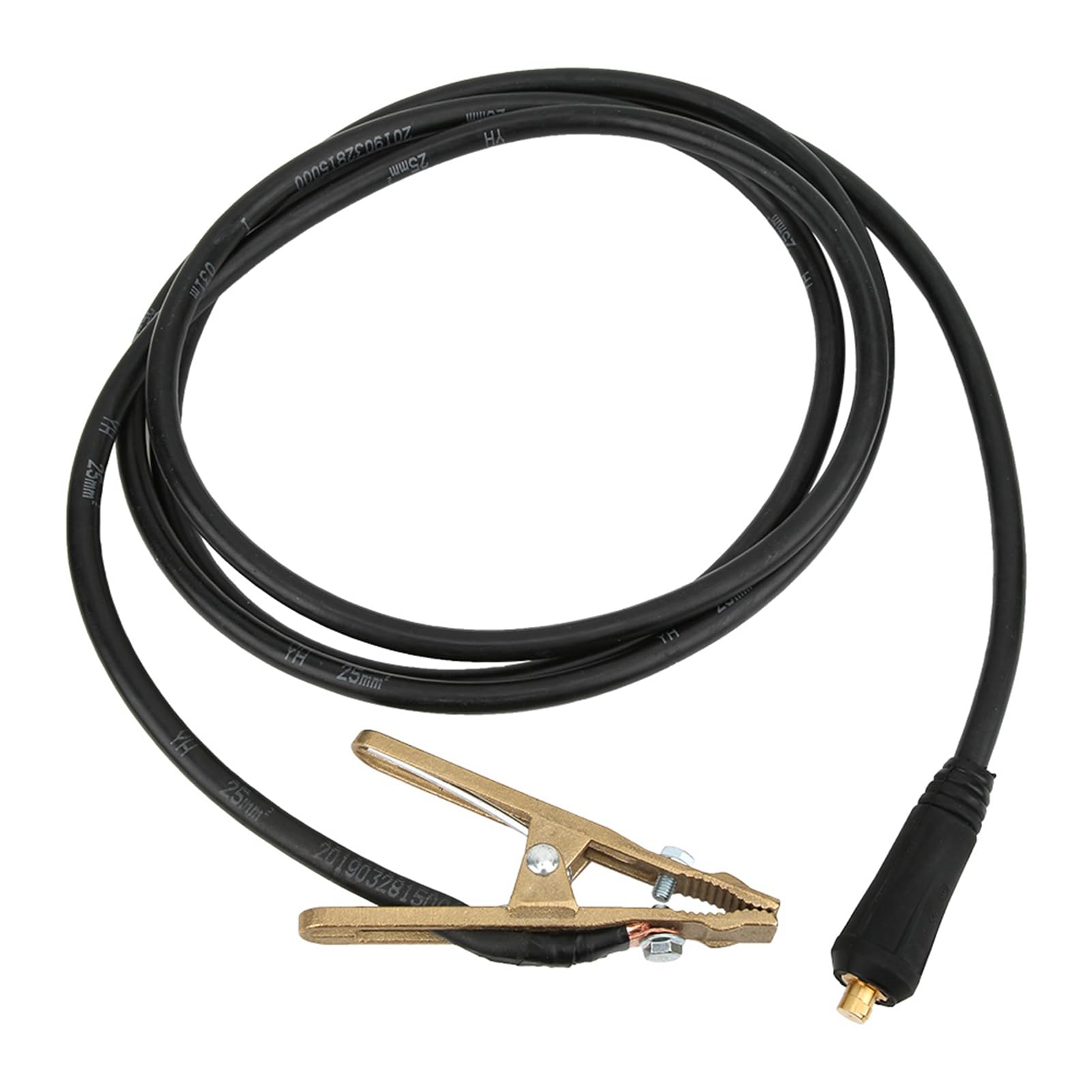Jiawu Zacisk Uziemiający do Spawania TIG 260A, Mosiężny Zacisk Uziemiający do Spawarki MMA ARC, Kabel 3 Metry 25 mm², Wytrzymały MIG