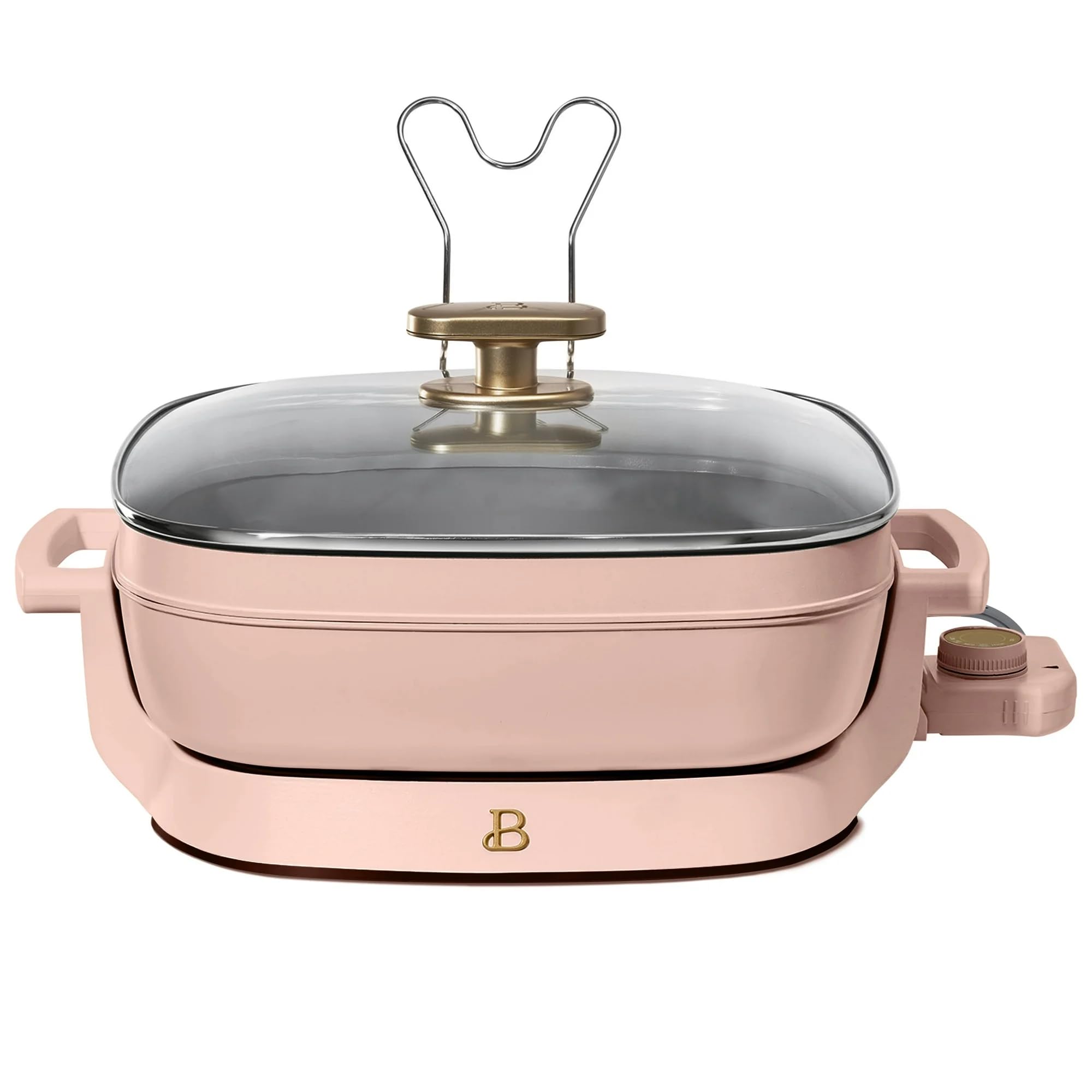 The CRUX Electric Skillet With Glass Lid - Nonstick Scratch Resistant Ceramic Pan Extra Deep Removable Temperature Probe 12 X 12 1200 Watts Pfoa Ptfe Free