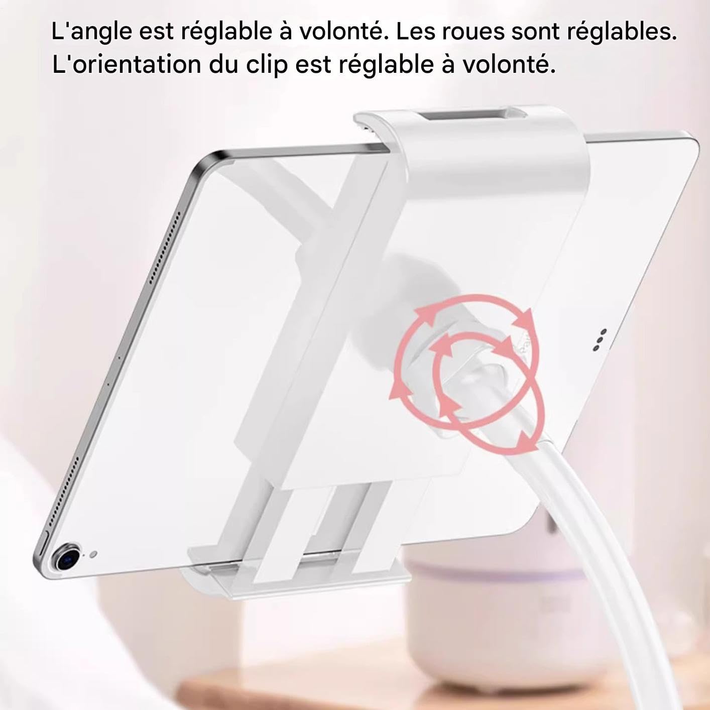 Supporto Flessibile Per Telefono Da Comodino – Braccio Regolabile 360° Con Clip, Per Letto, Cucina E Tavolo