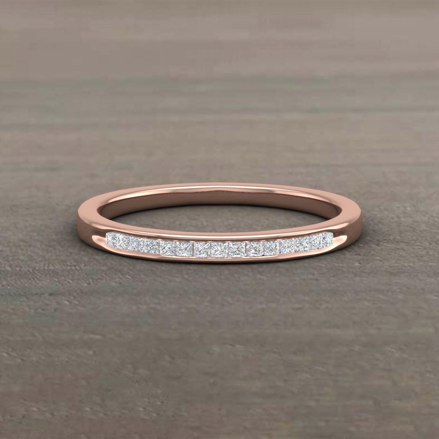 Channel Set Princess Cut Diamond Wedding Band Ring in 10K Gold (0.15 cttw) (I1-I2 Clarity)