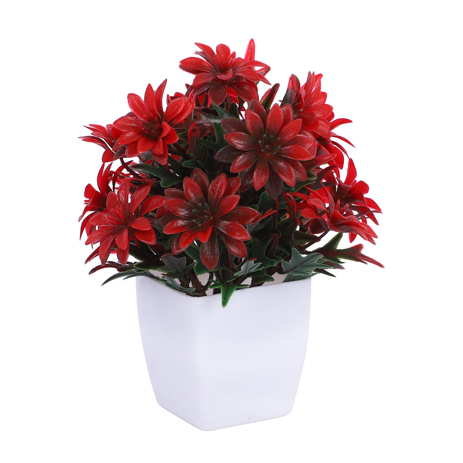 VENTO Artificial Red Lily Flower with vase | Realistic & Bold Look | No Maintenance | Decorative Item for Home, Office, Living Room, Garden, Table & Indoor-Outdoor Decor