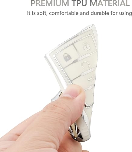 Miniatura 6 de OFFCURVE Funda para llavero de Cadillac, protector de llave de coche de TPU suave para Cadillac SRX ATS ELR XTS 2010 2011 2012 2013 2014 2015,