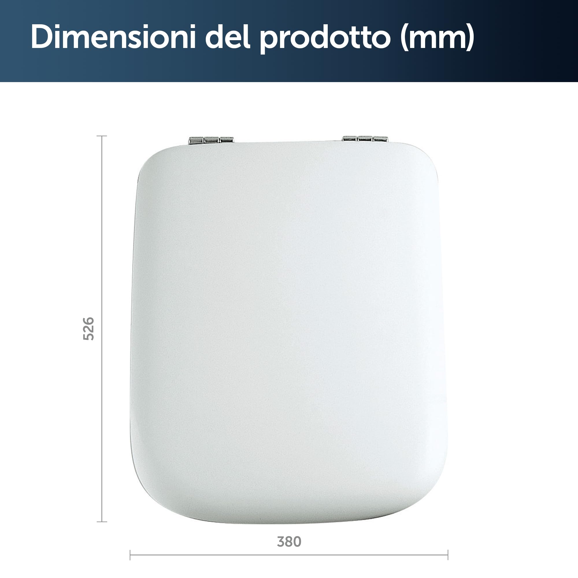 Ideal Standard Conca Sedile WC, forma angolare, Sedile del water resistente, incluso set di cerniere per una facile installazione, fatto di urea robusta – Bianco (380x526 mm)