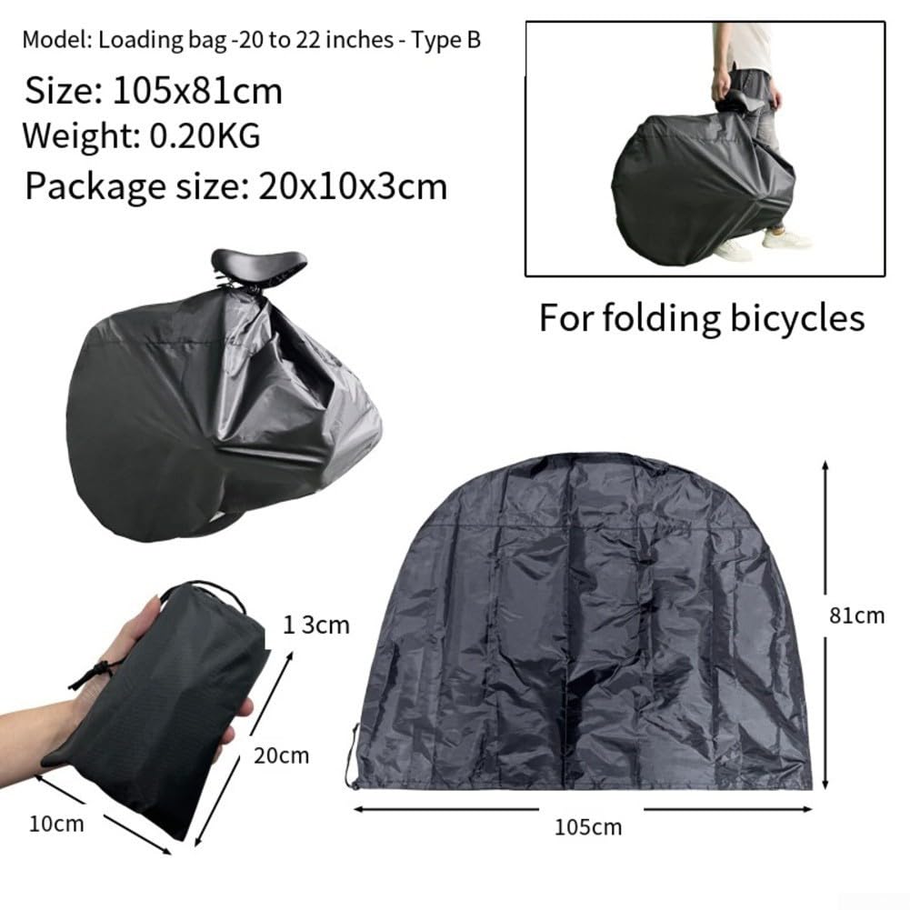 Borsa da viaggio per bici con design pieghevole, realizzata in tessuto 600D+210D, adatta per trasportare biciclette in modo sicuro su aerei, auto e treni (26-Type A)