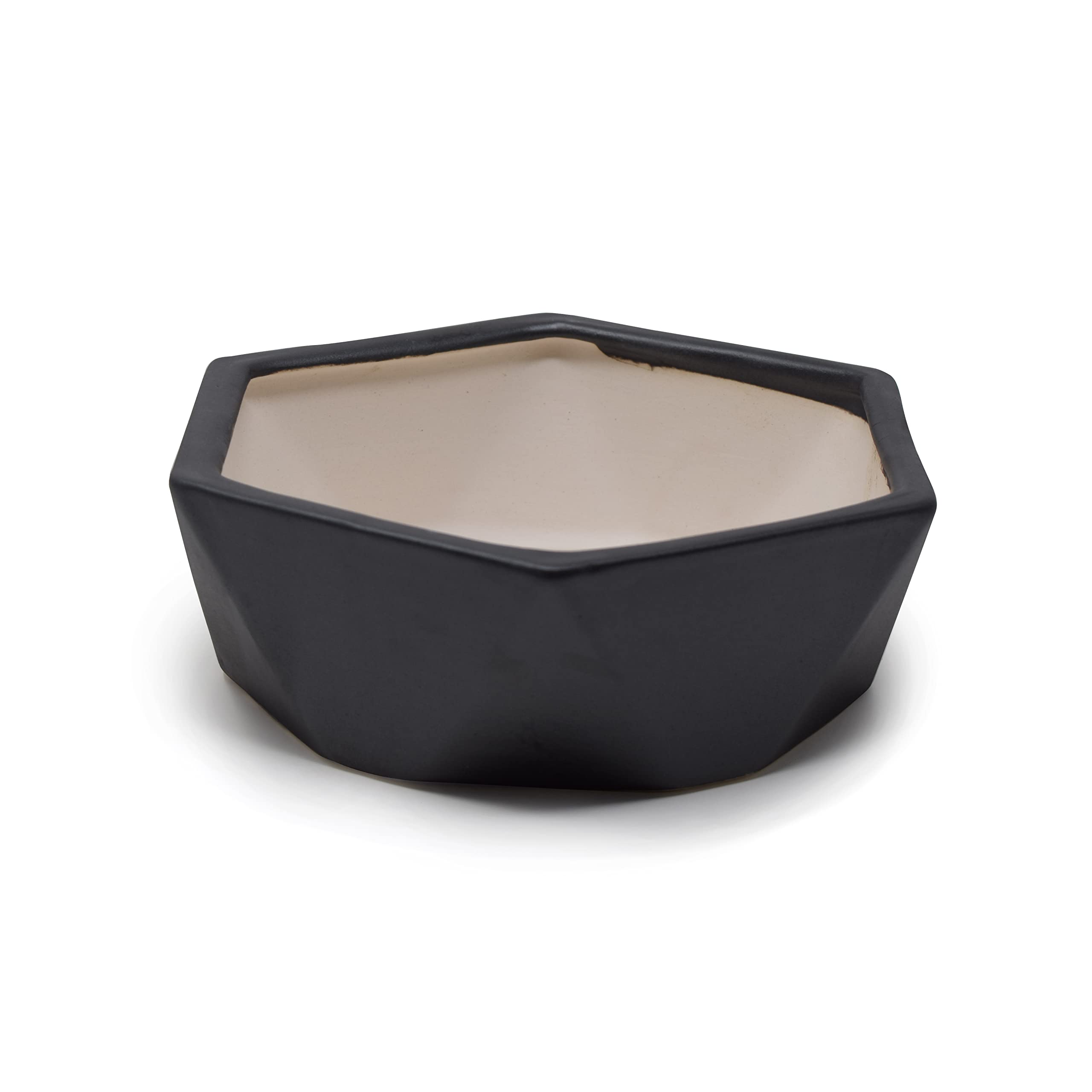 The Himalayan Goods Company Bonsai Succulent Planter Plant Pot Hexagonal Contemporary Diamond Inspire Design Container 5.75 inch Wide (Matt Black) (B09V765FST) Amazon Price History, Amazon Price Tracker