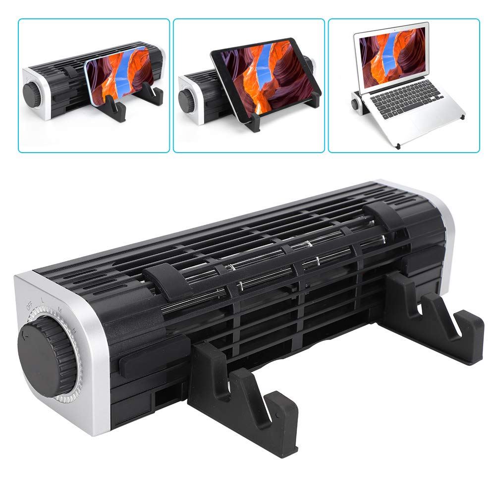 Cryfokt Laptop-Lüfter, 3 Geschwindigkeitsstufen, USB-betriebenes Kühlpad, Metall-Laptop-Kühler mit Multi-Winkel-Halterung für 12-18-Zoll-Laptops und Desktop-Nutzung (Rundes Modell CF-1691)