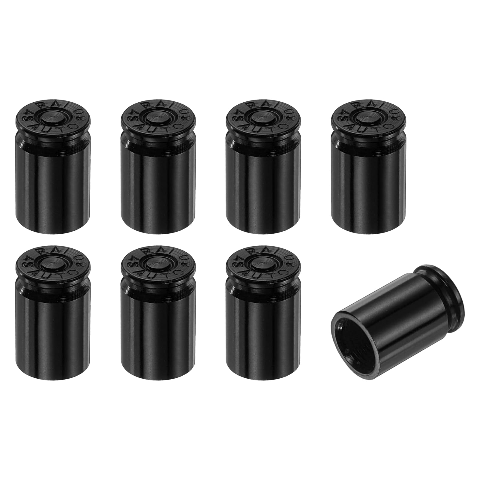 PATIKIL Tire Valve Stem Caps, 8PCS Universal Aluminum Alloy Car Air Stem Covers for Cars SUV Trucks Bikes Motorcycles Bicycles, Black