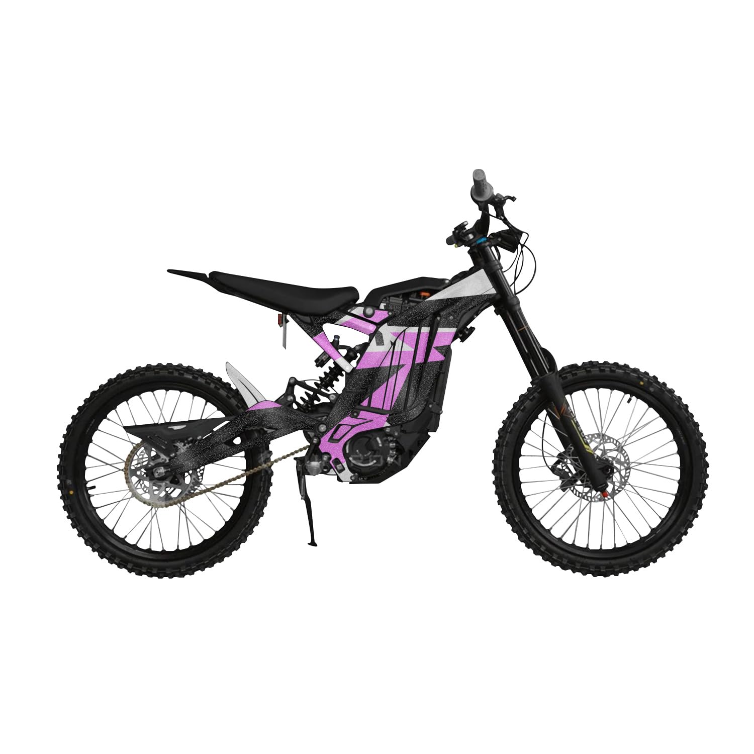 Glossy Glitter Surron Light Bee Graphics Kit Wrap - Bars and Bolts Pink - Sur-Ron Skin - Premium 3M Vinyl Protective Wrap Decal Cover - Easy to Apply | Crafted in The USA by MightySkins
