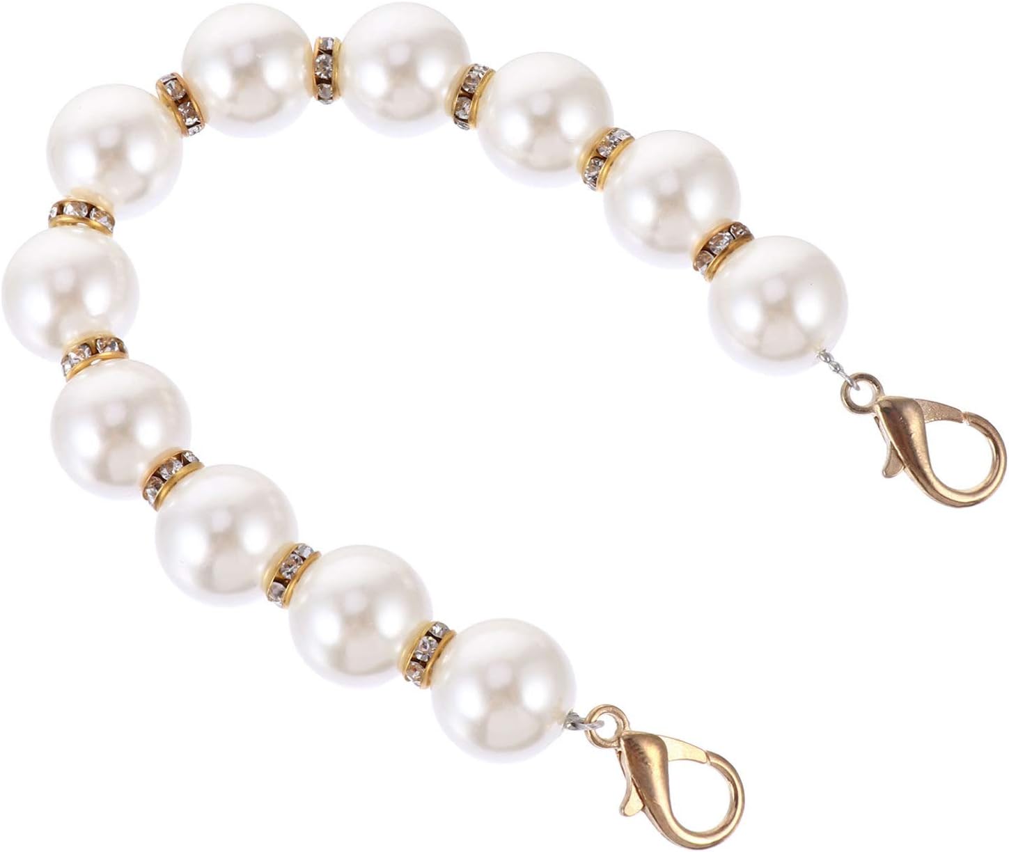 BESTOYARD Pearl Bead Handle DIY Pearl Handle Replacement Chain Straps Bag Chain Handbag Pearls Chains for Purse Wallet Clutch Crafts Making