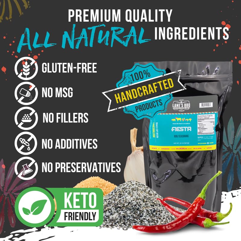 Miniatura 4 de Lane's Fiesta Taco Seasoning Mix - Condimento prémium del suroeste  Condimento de fajita  Mezcla de condimentos para burrito  Condimento Elote