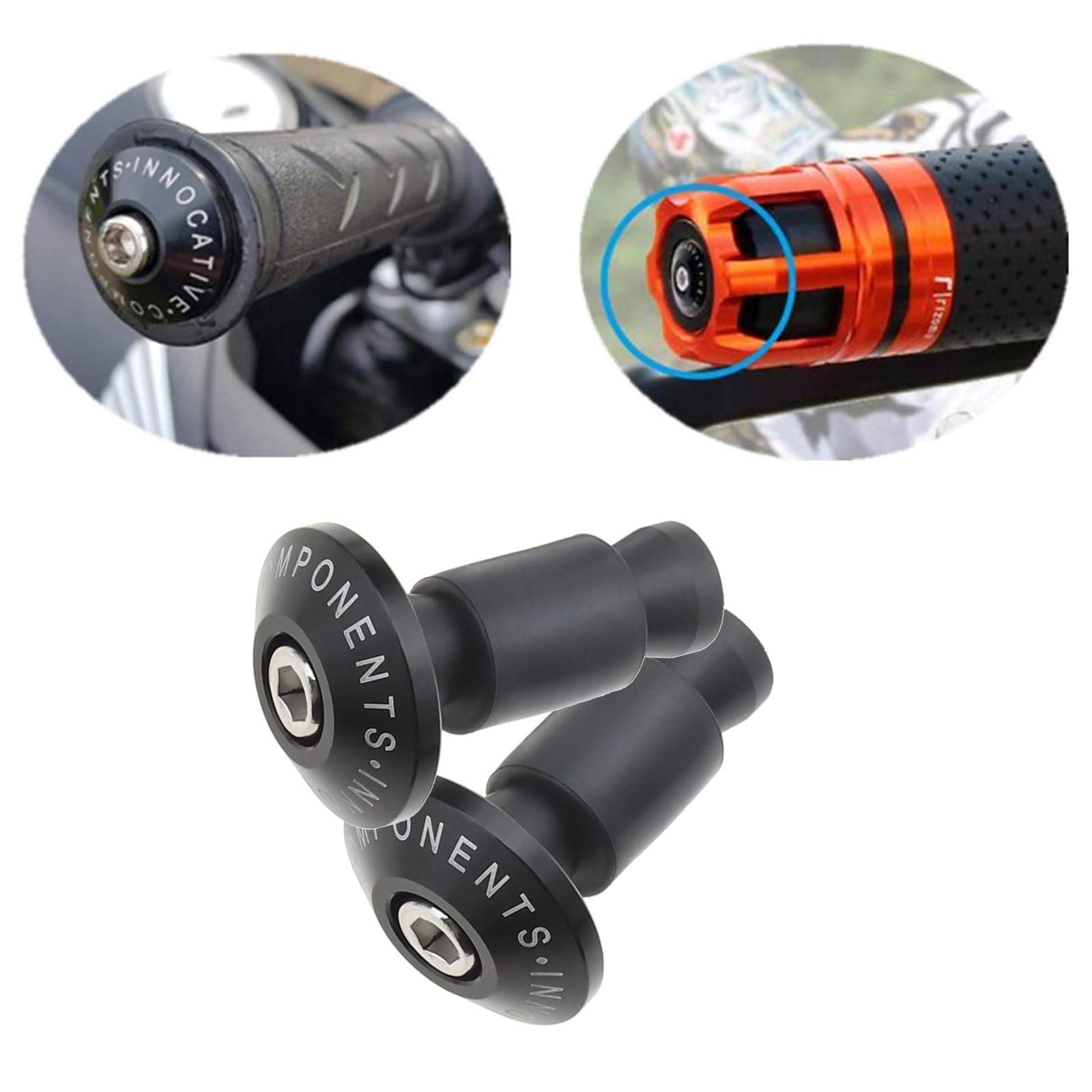 Lot De 2 Embouts De Guidon Moto - Alliage D'Aluminium - Protection & Déco - Inclut Clé Hexagonale - 3.1x4.2 Cm - 4
