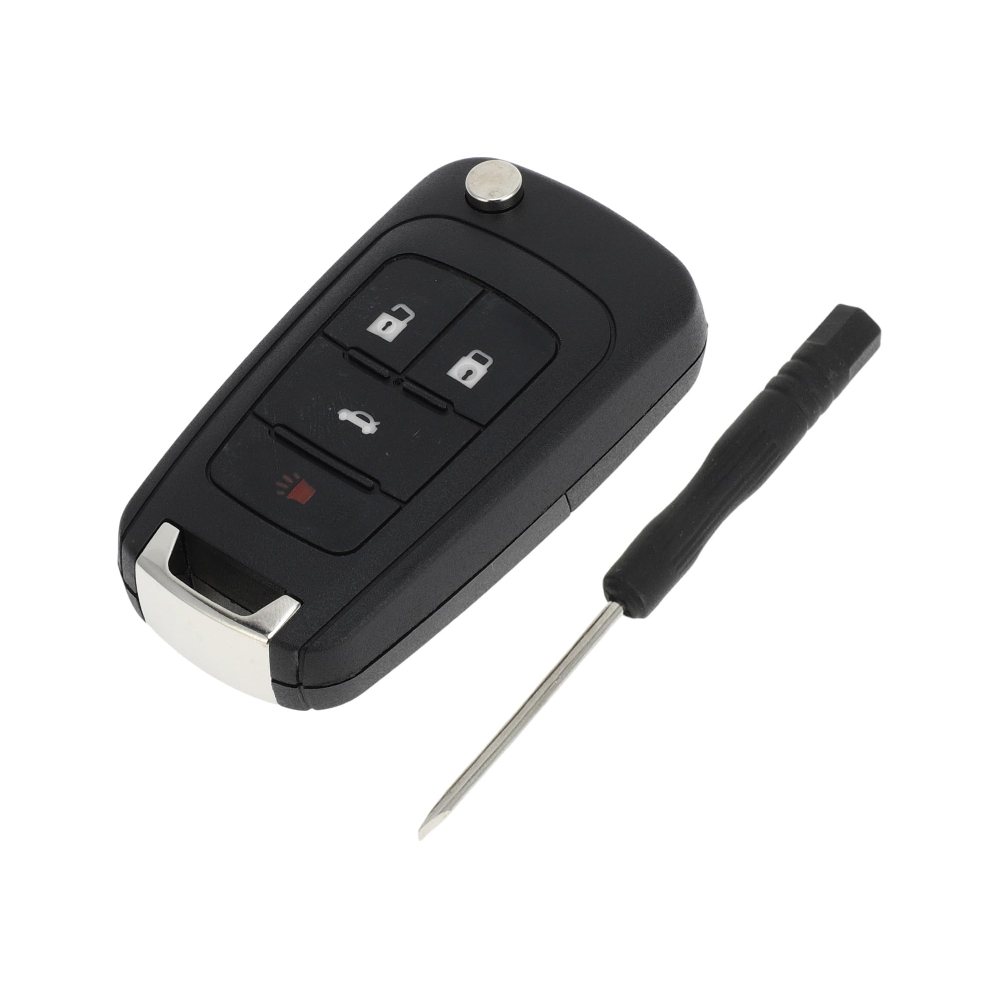 HEROFFIX 4 Buttons Key Shell Case for GMC Terrain 2010-2022 for Chevrolet Sonic 2012-2018 Keyless Entry Remote Key Fob Replacement Case