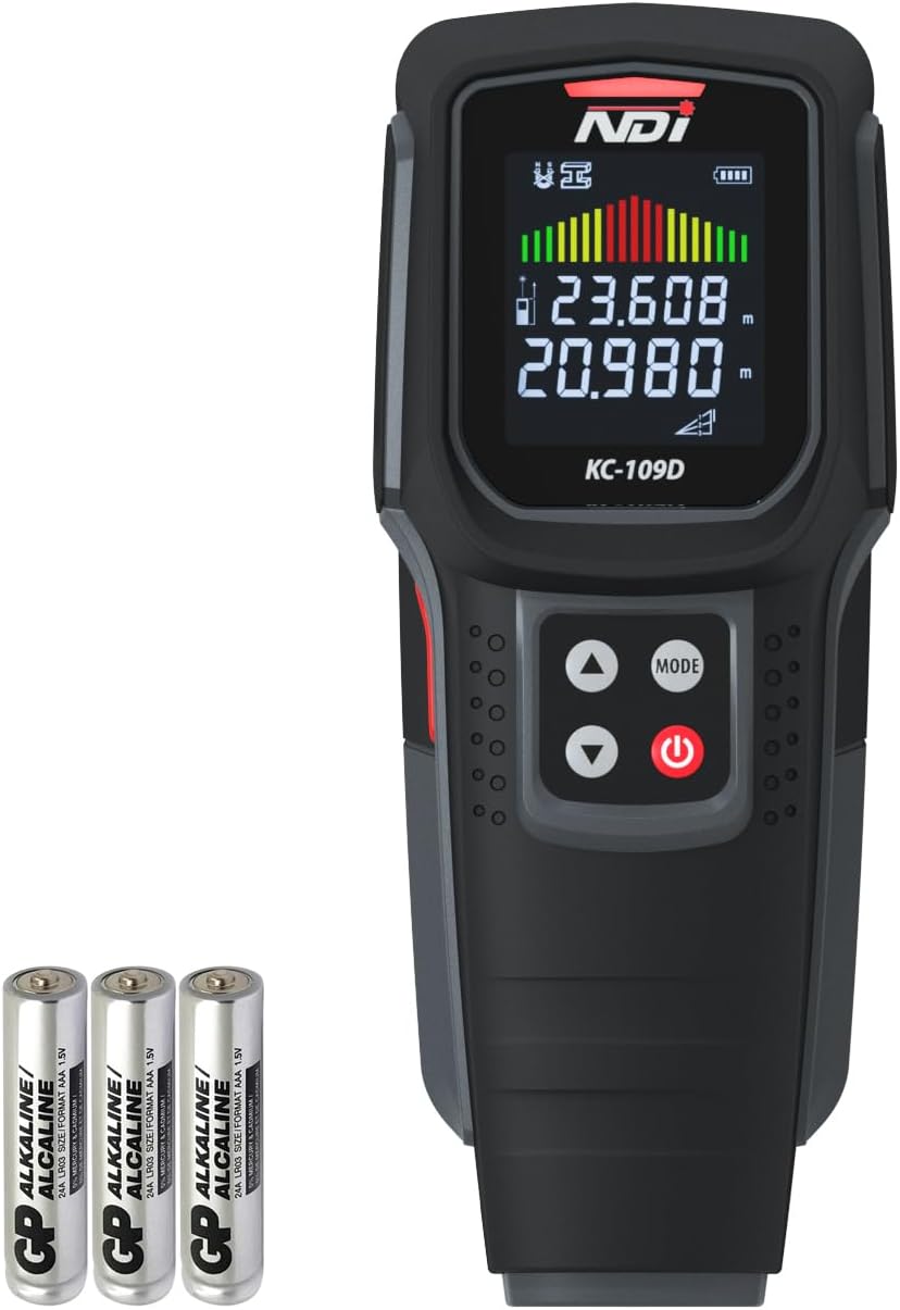 NDI Stud Finder Wall Scanner - 5 in 1 Electronic Stud Detector with Microprocessor Chip and HD LCD Display & Audible Alarm, for The Center and Edge of Wood AC Wire Metal Studs Joist Pipe