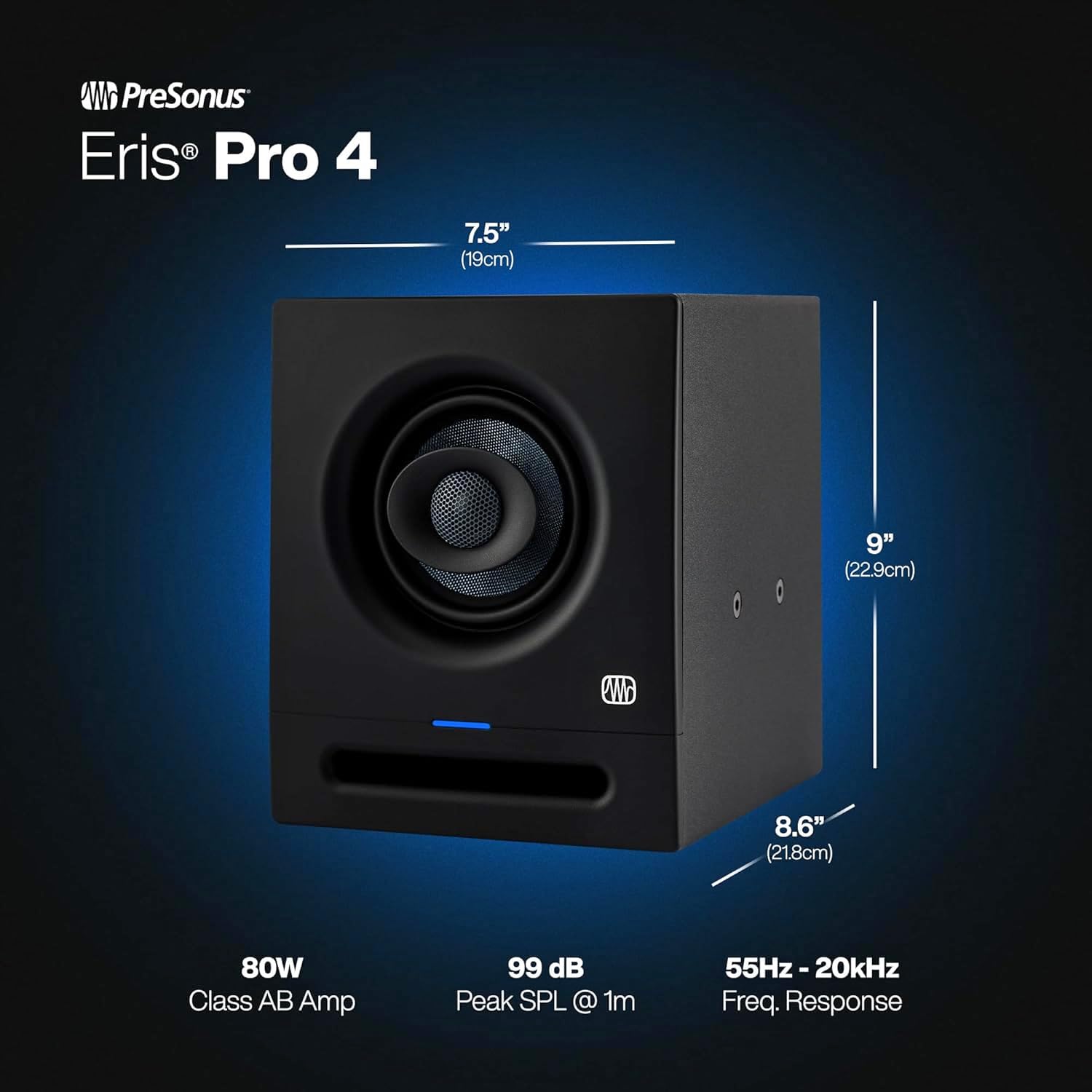 Presonus Eris Pro 4 Haut-parleur actif pour moniteur de studio avec câble jack Keepdrum