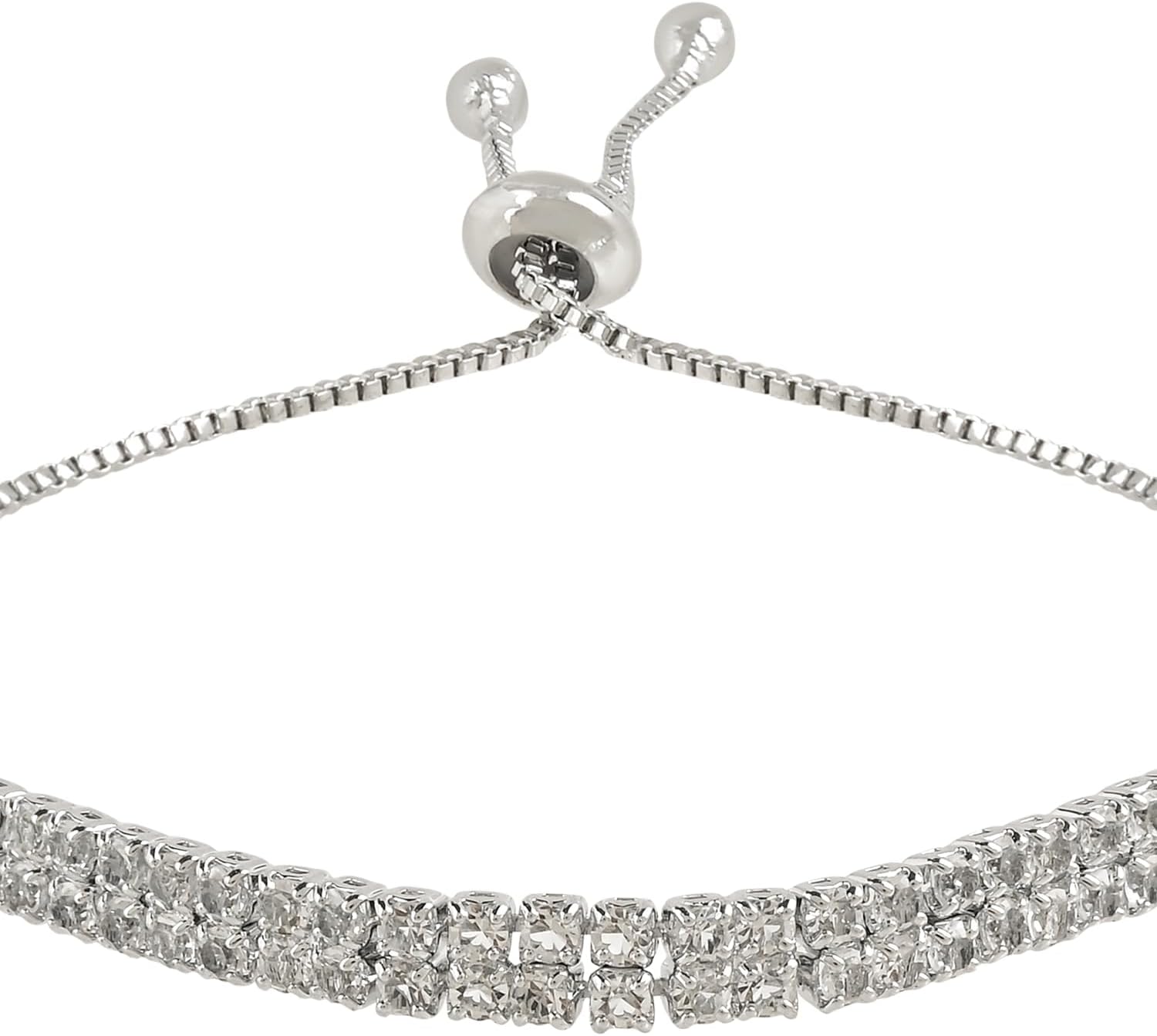 I Jewels Cubic Zirconia Classic Adjustable Tennis Charm Bracelets - Image 4