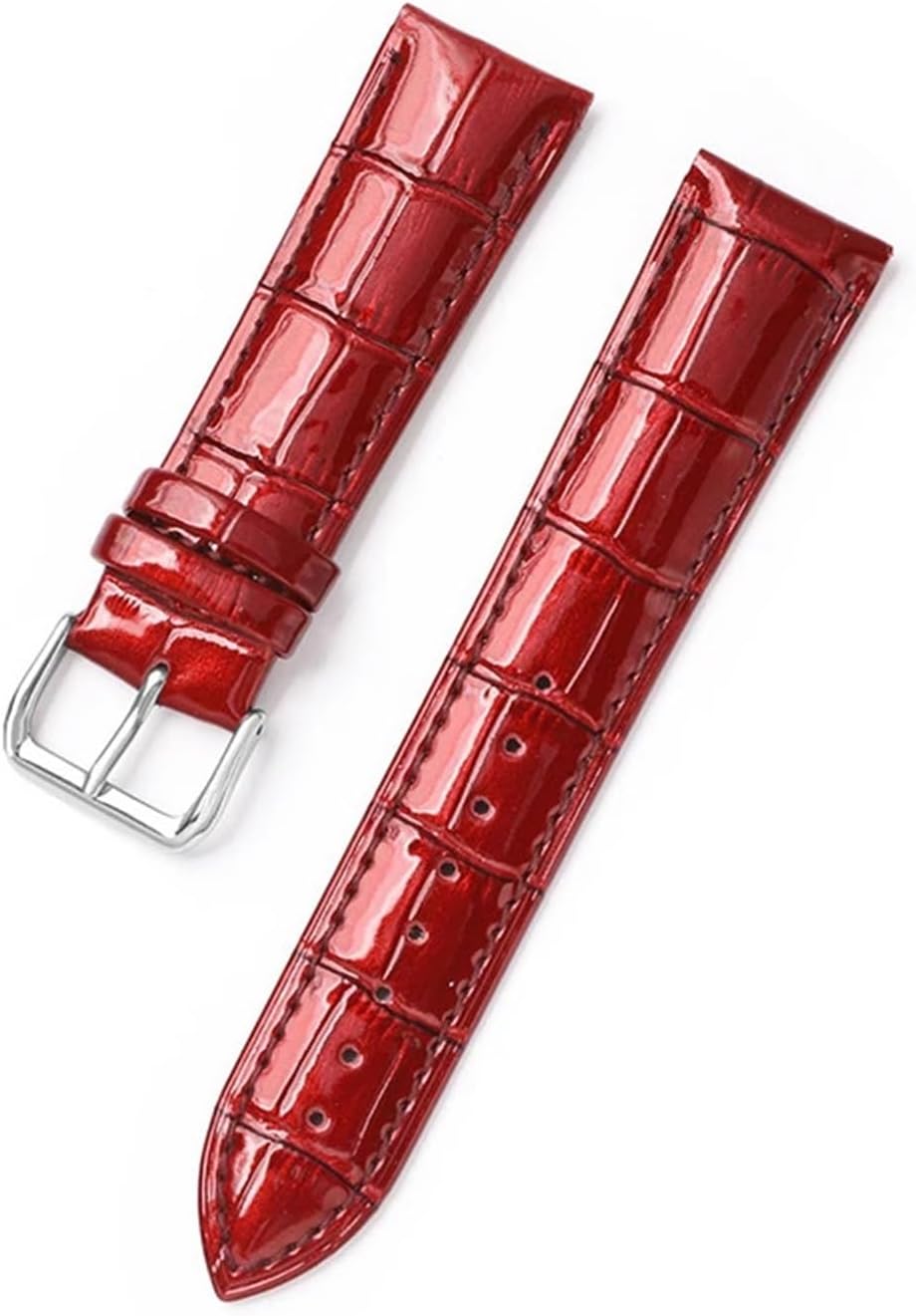 HMFang 12mm 14mm 16mm 18mm 20mm 22mm Patent Leather Watch Band Replacement Genuine Leather Watch Strap Wrist Bracelet Wristband