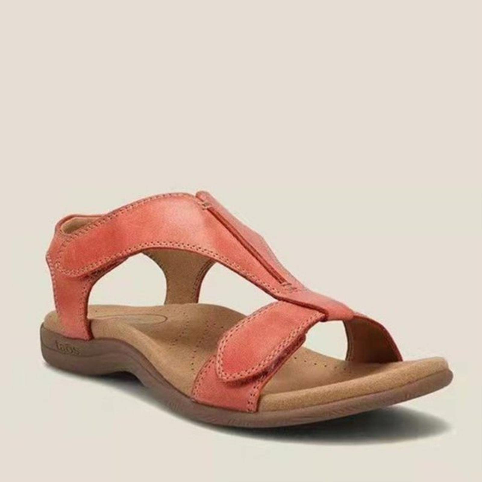 Ecoodisk Summer Sandals for Women Wedges Shoes Orthopedic Lightweight solid comfort ladies beach Sandalias-orange,37