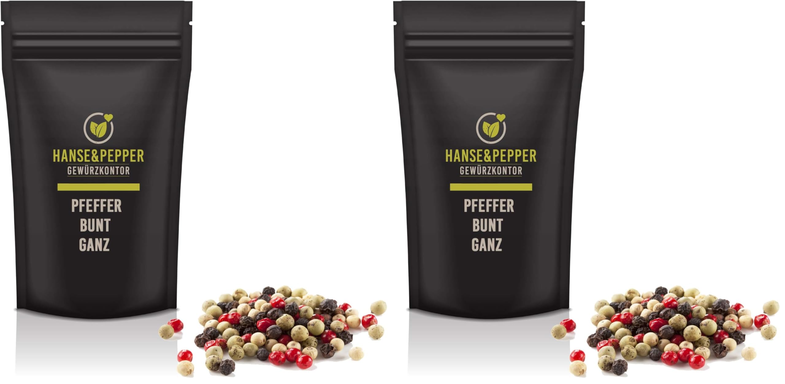 1kg Bunter Pfeffer ganz Gewürzmischung in Spitzenqualität - Aromatischer Schwarzer Weißer Rosa und Grüner Pfeffer (Packung mit 2)