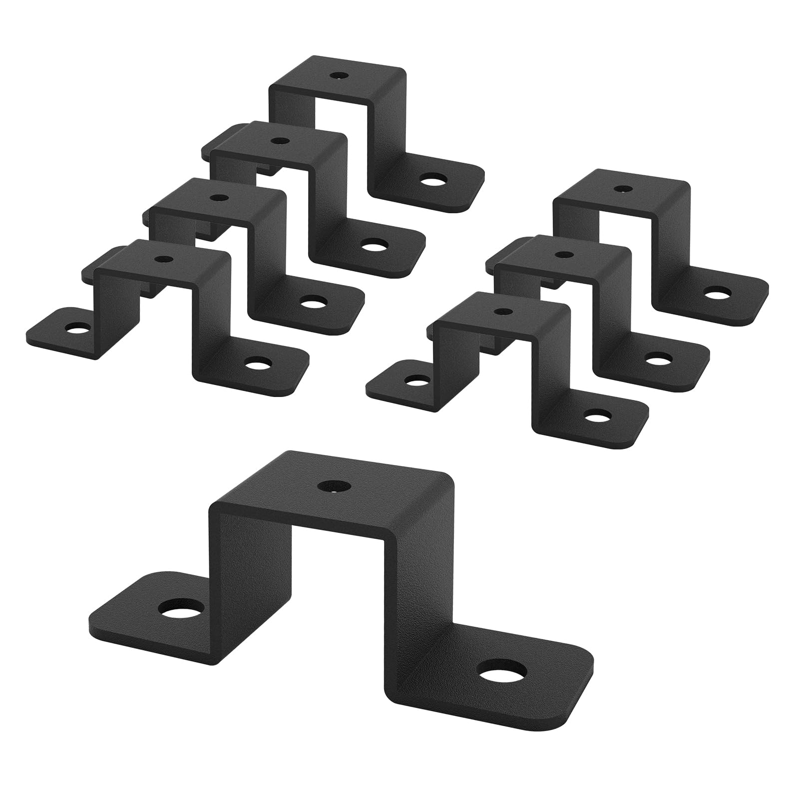 YZZHAJ 8PCS Square Pipe Clamp, U Shaped Connector Bracket, U Shaped Strut Connector, Fence Post Wall Fixing Bracket Suitable for Water Pipes, Balcony Railing, Stairs Railing (1x1inch)