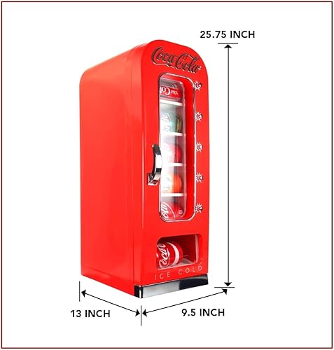 Miniatura 7 de Coca-Cola AC/DC Retro Vending Electric Cooler with 10 Can Capacity - Beverage Vending Machine with Thermoelectric Cooling and Tall Window Display