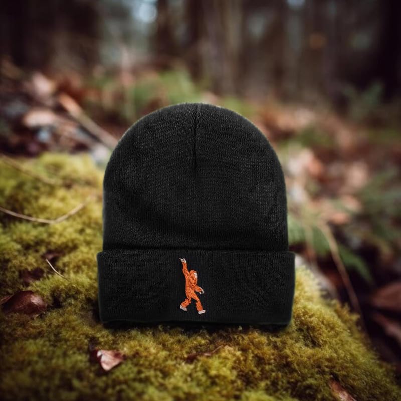 Image of Bigfoot Beanie for Men - Sasquatch Hat Winter Knit Cuffed Beanie for Women - Bigfoot Gifts for Christmas & New Year