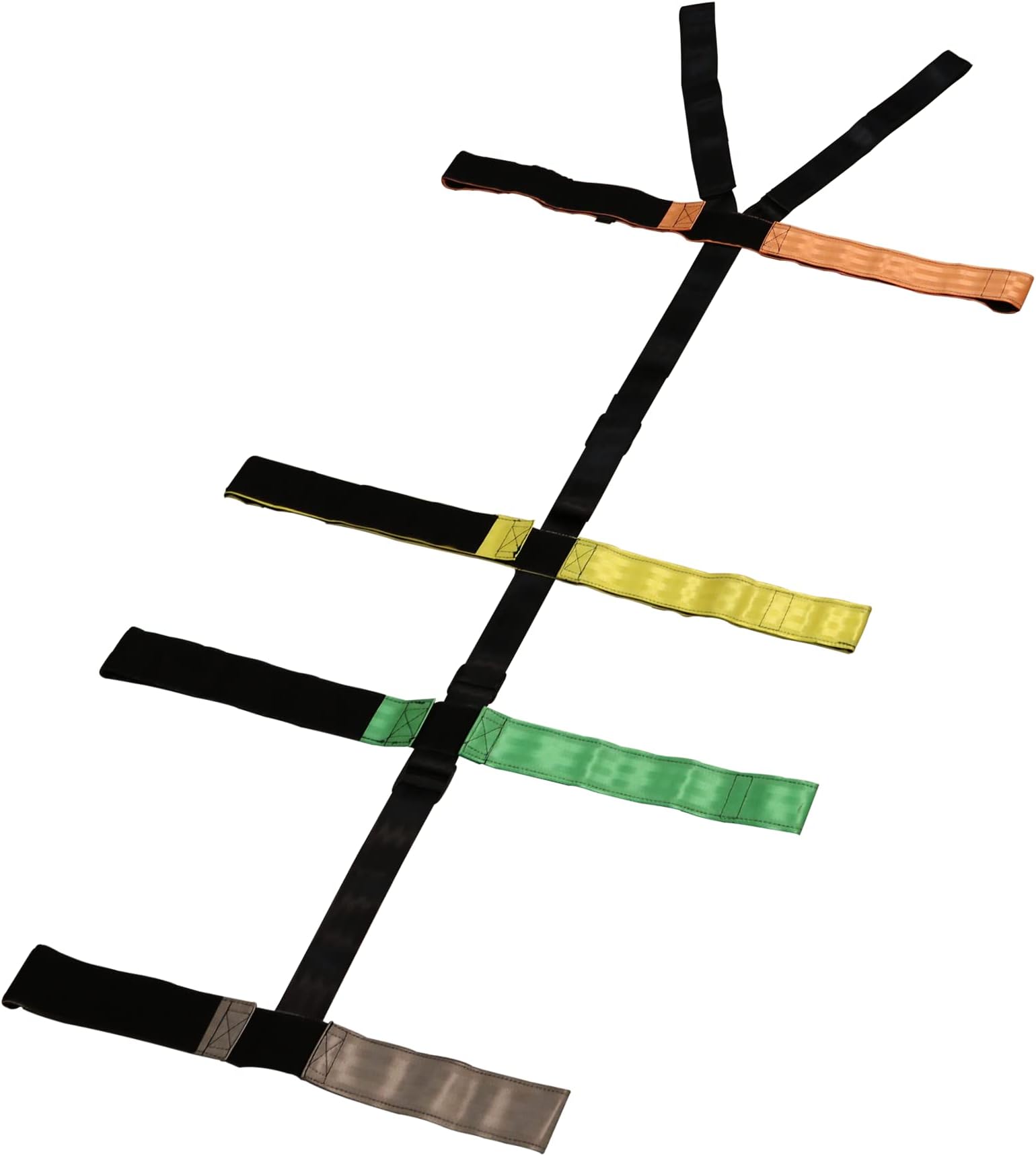 Dixie EMS Backboard Spider Straps, 10 Point Reflective, Color Coded Spine Board Strap System