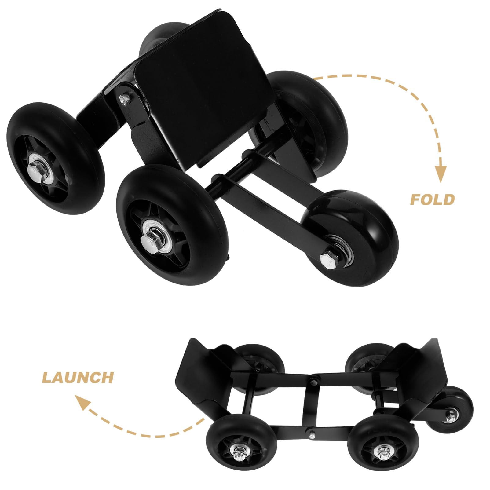 Chariot à Roue De Pneu De Moto Noir, Outil De Déplacement De Pneus D’Urgence, Rouleau Robuste Compatible Tricycle Électrique, Accessoire Dépannage Crevaison pour Motards Et Cyclistes
