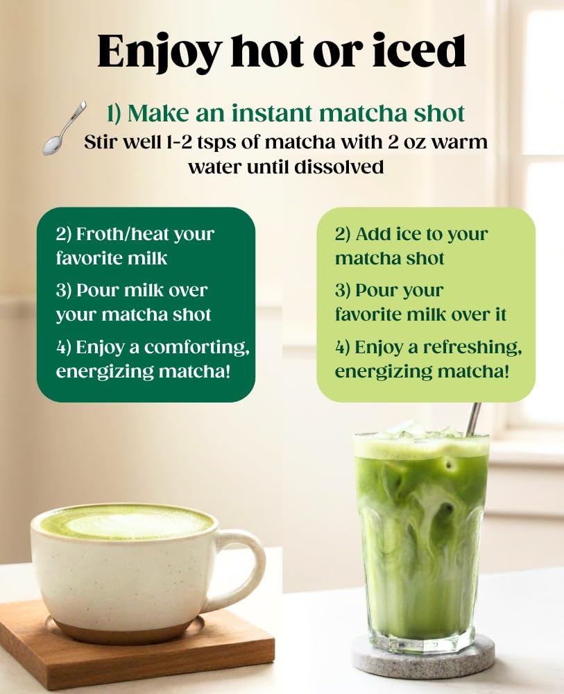 Graba Matcha Organic Instant Slightly Sweetened Matcha Green Tea Powder Easy to Make Matcha Latte Mix Unique Gift — view 5