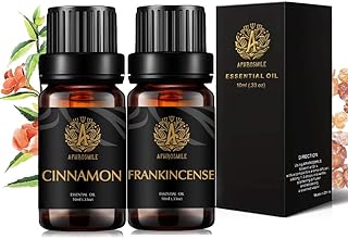 Aromatherapy Frankincense Essential Oil Set for Diffuser, 100% Pure Cinnamon Essential Oil Kit for Humidifier, 2x10ml Therapeutic Grade Frankincense Essential Oils Set - Frankincense & Cinnamon Oils Kit