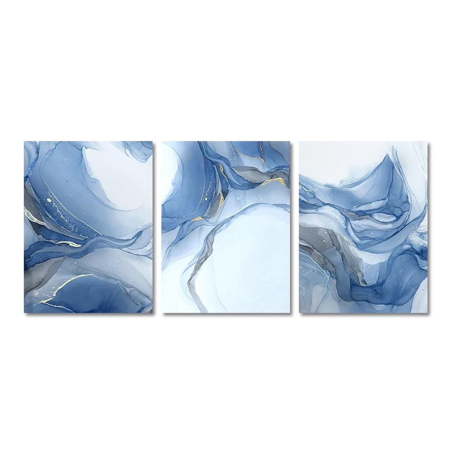 Tableau Déco Nature Toile Abstraite Rivière en Noir et Blanc Affiches Nordiques Maison