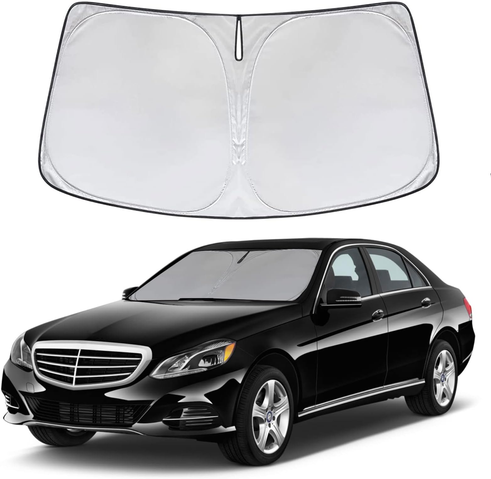 Front Windshield Sunshade Fit for Mercedes Benz GLC 2016-2024 and E-Class Foldable UV Ray Reflector Car Shade Front Windshield Mercedes Benz Sun Shade Windshield Keeps Your Vehicle Cool