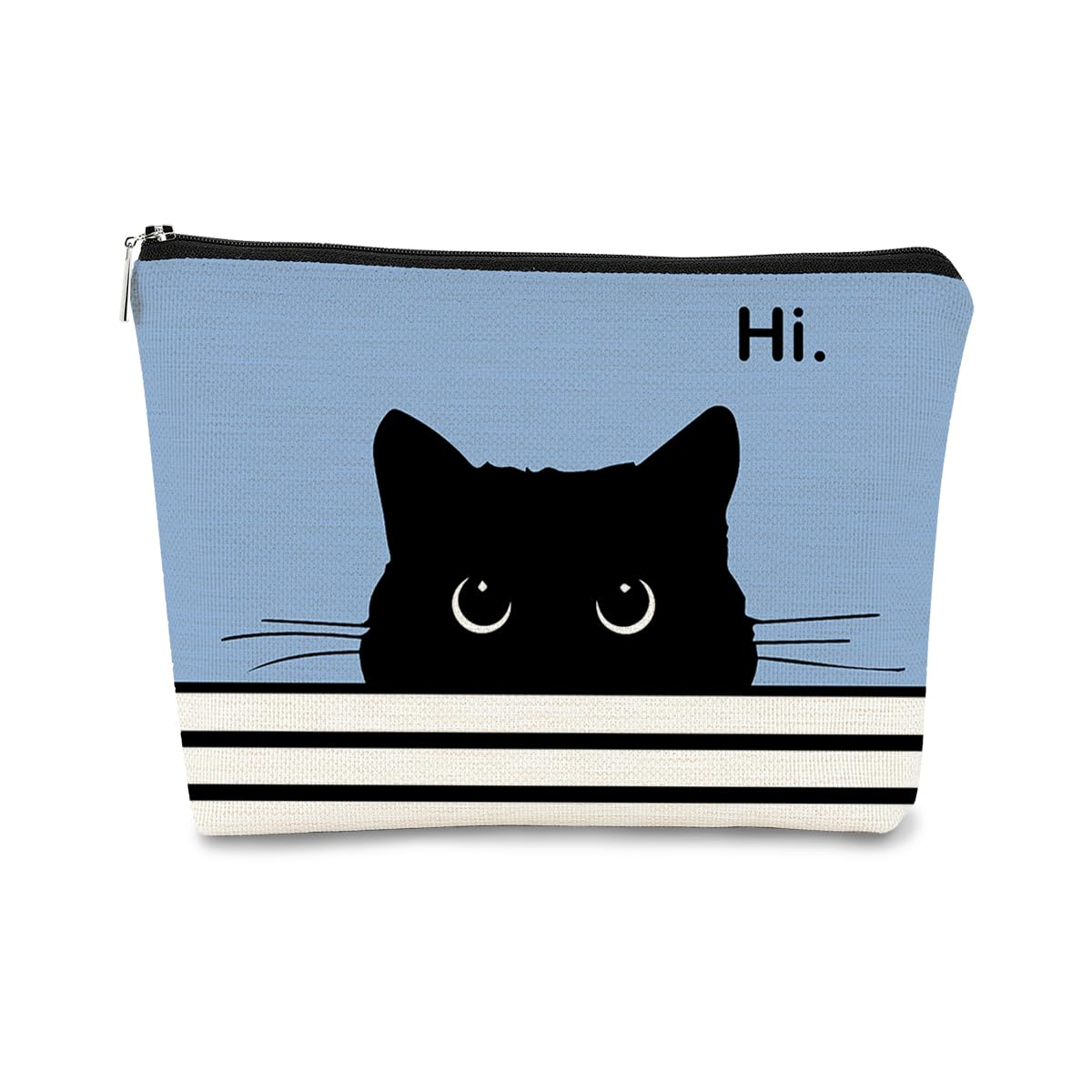 BARPERY Cute Makeup Bag, Black Cat Cosmetic Pouch, Cat Gifts for Women, Camel-1