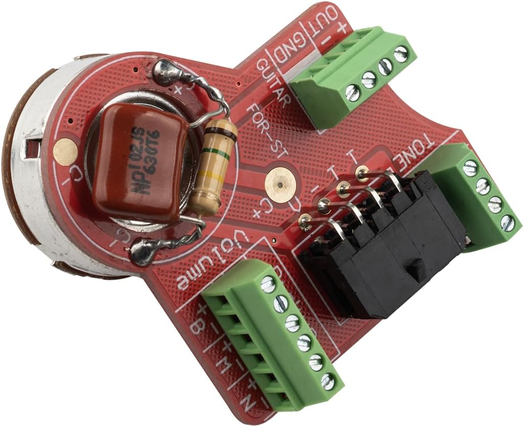 Solderless Copper Shaft Custom Dual-Tone Wiring Harness A500K/B500K Pots + 223J Caps Easy Plug & Play Upgrade with Treble-Bleed Circuit – Compatible with Fender, Squier & Most Strat Guitars
