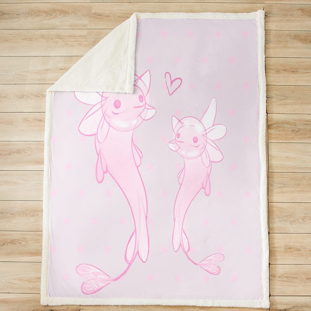 Dziewczyny uroczy axolotl narzuta koc dla dzieci kawaii płazy zwierzę szerpa koc kreskówka salamandra pluszowy koc dziewczęcy różowy ryba puszysty koc na sofę łóżko, podwójny, 152 x 180 cm