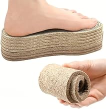 2pcs Shoe Insoles Soft Wool Thermal Comfort Cushions with Shock Absorption, Cuttable Trim-to-Fit Inner Soles for Boots, Work Shoes, Running Sneakers