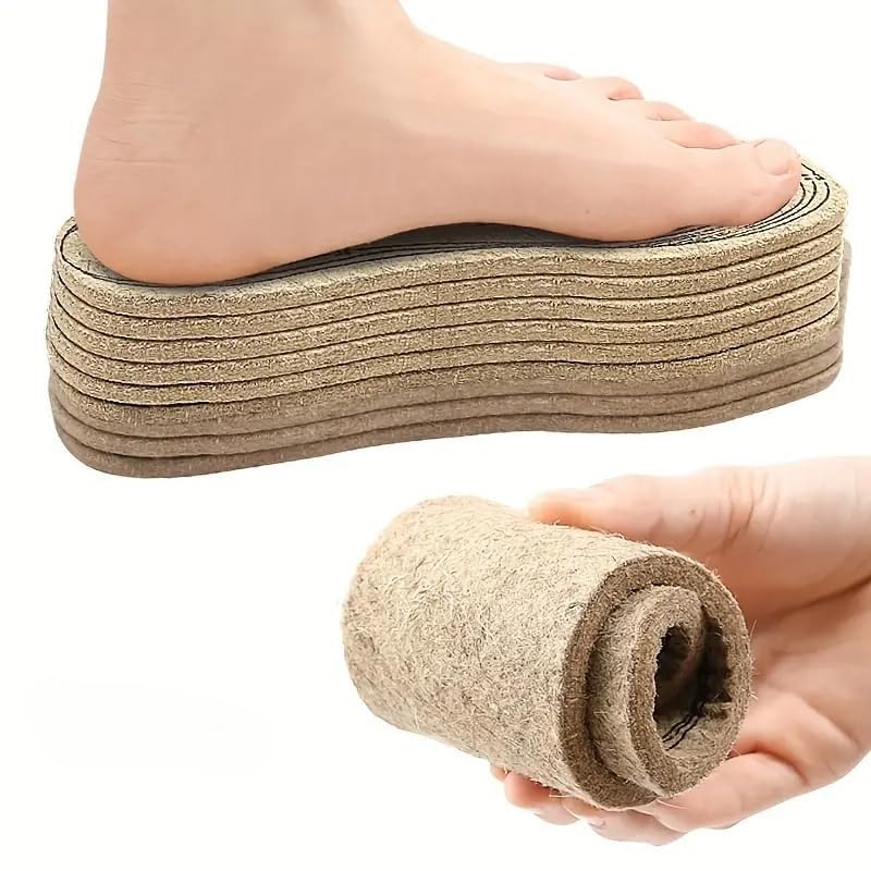 2pcs Shoe Insoles Soft Wool Thermal Comfort Cushions with Shock Absorption, Cuttable Trim-to-Fit Inner Soles for Boots, Work Shoes, Running Sneakers