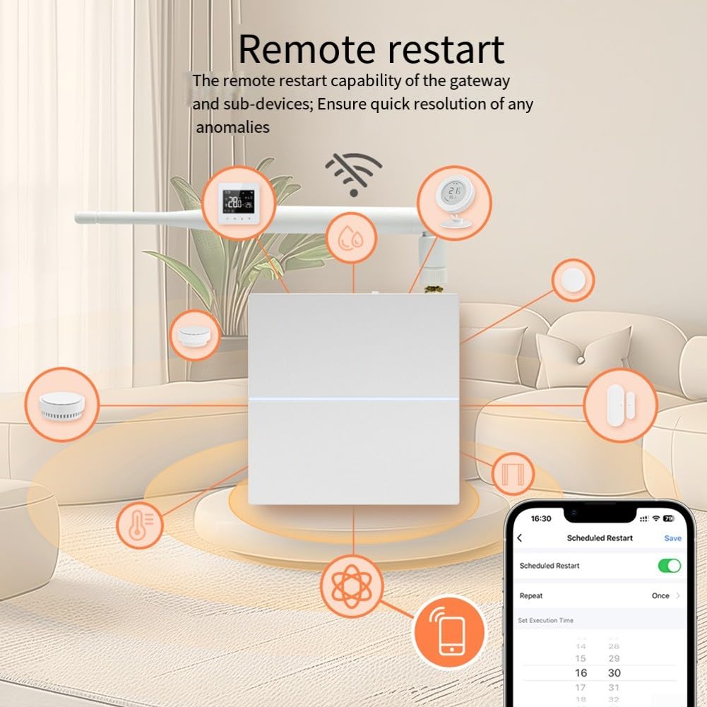 Hub intelligent pour passerelle pour Zigbee 3.0, filaire pour passerelle avec antenne externe, pour Smart Home Hub pour appareils Zigbee Contrôle central pour passerelle pour domotique