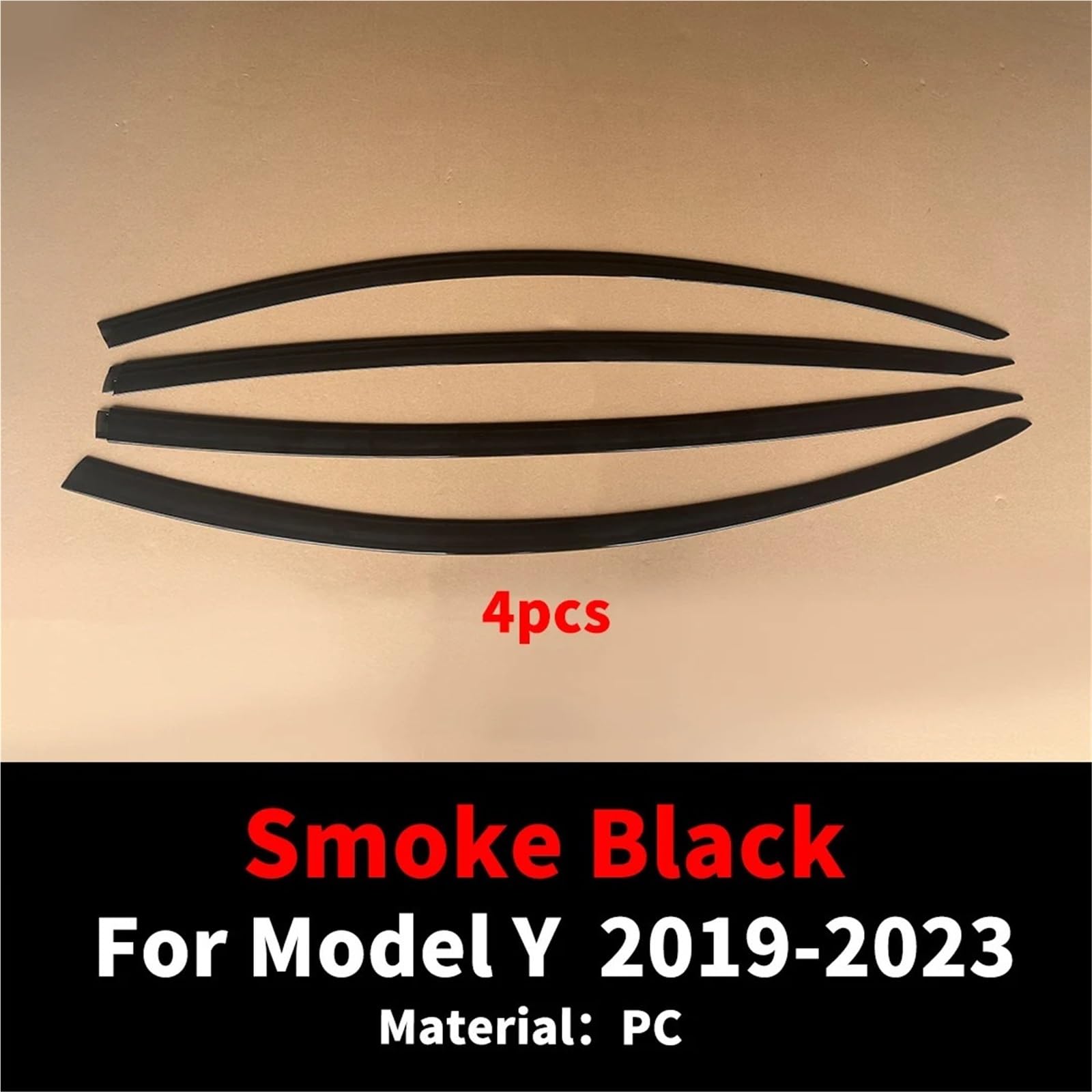 Car Wind Deflector Pasuje do modelu Tesla Y 2019-2023 Stylizacja samochodu Tuning Szeroki zestaw nadwozia 4 szt. Osłony okienne Osłona przeciwwiatrowa