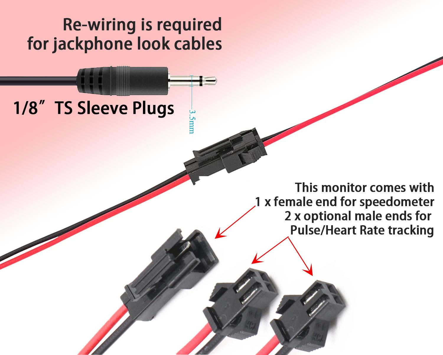 Digital Exercise Bike Monitor Console, LCD Display with Speedometer and Heart Rate Tracking, JST Connector