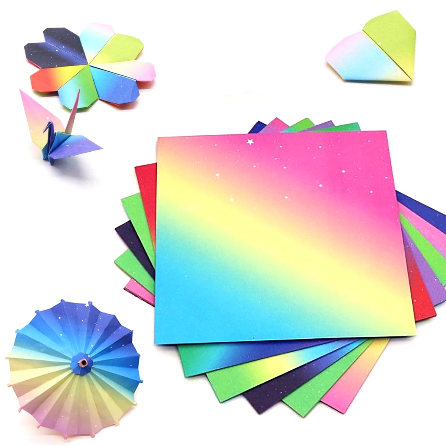 ADOFUN Origami Paper [60-Sheet Set] 15 cm Origami Paper Double-Sided Paper for Thousand Cranes Glitter Paper Colorful Thousand Cranes Decorations Tanabata Handicrafts Craft DIY Paper Thanksgiving : Ho