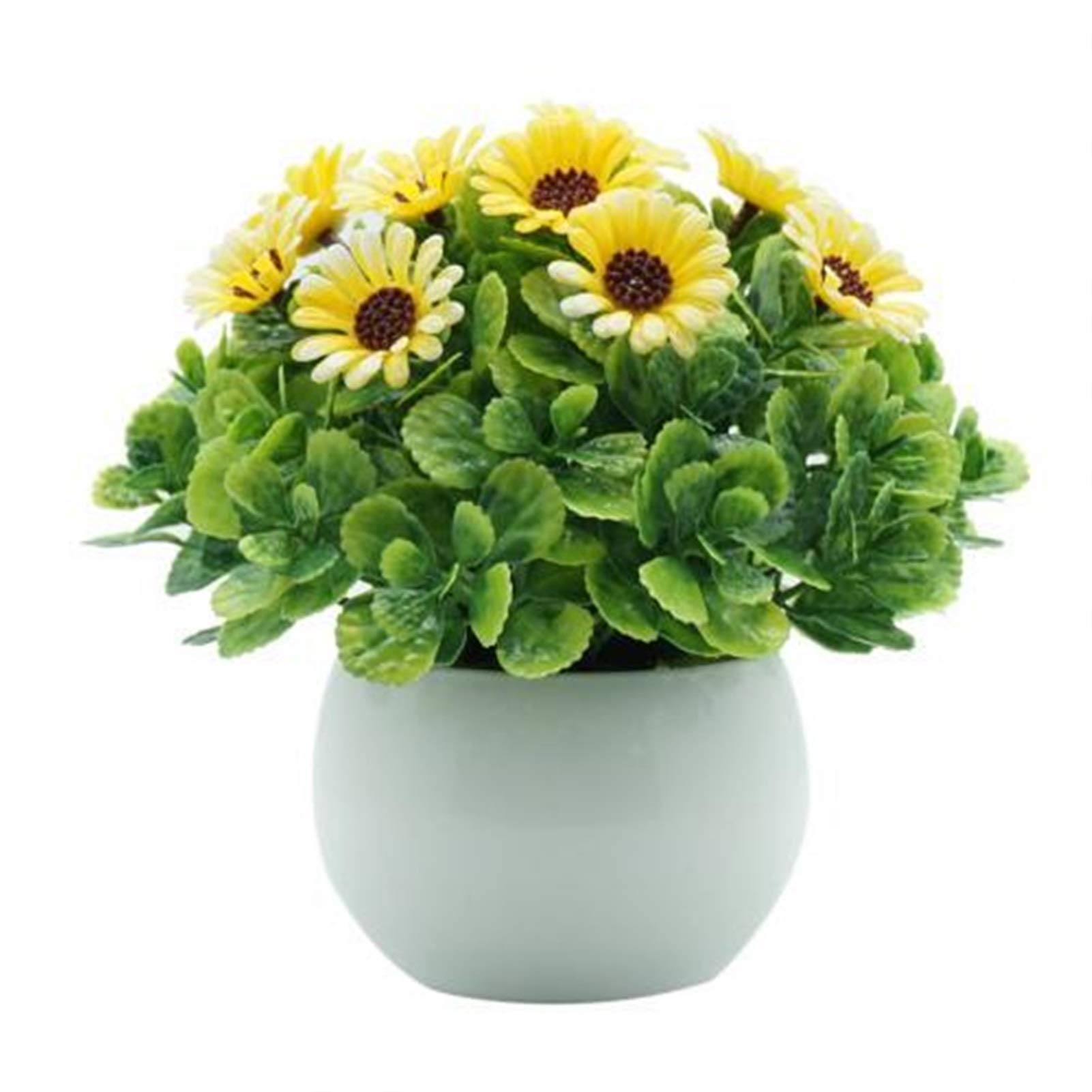 NGDFGR Artificial Potted Plant Decor Artificial Flower Plant Potted Bonsai Living Room Office Balcony Desktop Decor Farmhouse Decor,Yellow