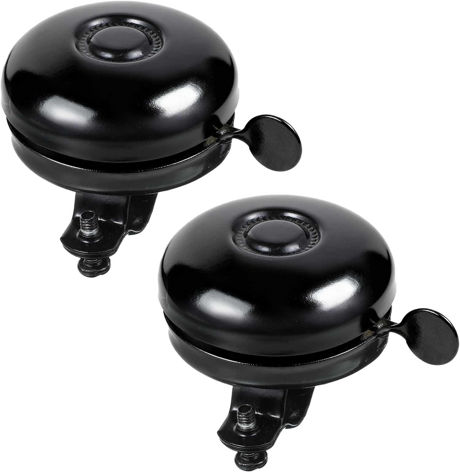 2 Pack Bike Bells Bicycle Bell for Adult Bikes Cycling Horns Classic Black Bike Bell Loud Ringing Sound Bicycle Bells Easy to Install Cycling Accessories for Mountain Road and Commuter Safety Black