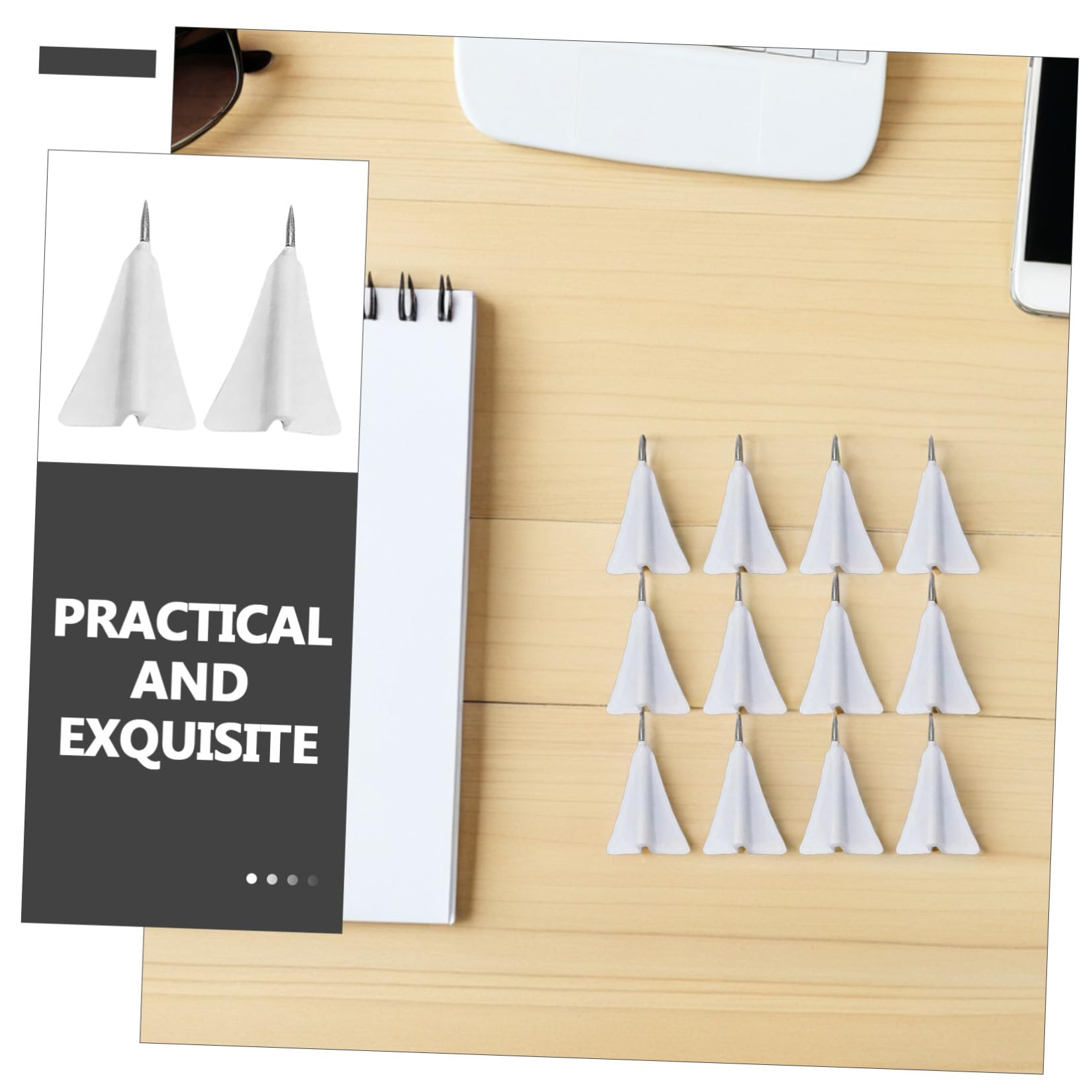 Tofficu Chinchetas Multifunción Delicadas y Fáciles de Almacenar 12 Piezas en Forma de de Abs y Acero en Color para Mapas y Tableros de Anuncios