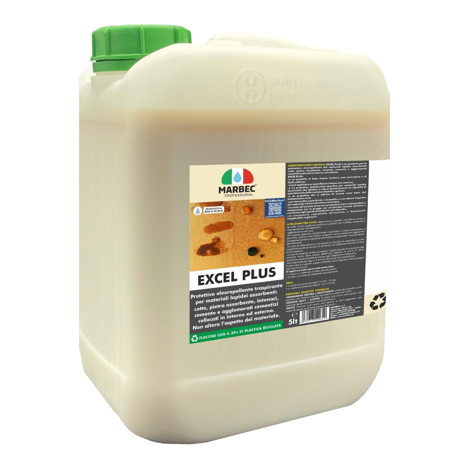 MARBEC EXCEL PLUS 5LT Protettivo antimacchia per pavimenti in cotto, pietra e cemento.