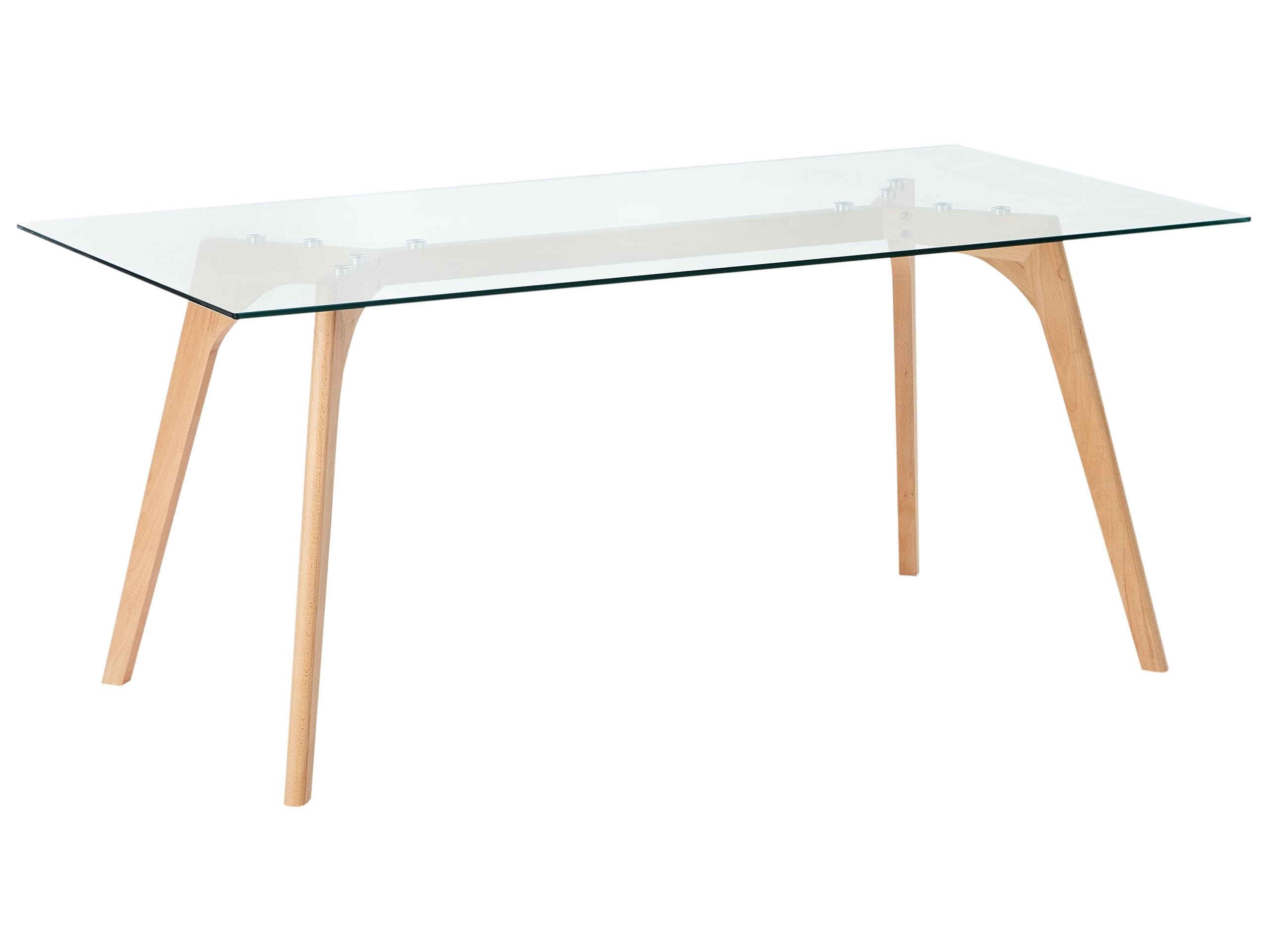Beliani Tavolo Da Pranzo Allungabile 160/200x90 Cm – MDF Lucido Beige, Meccanismo A Farfalla, Moderno E Stabile