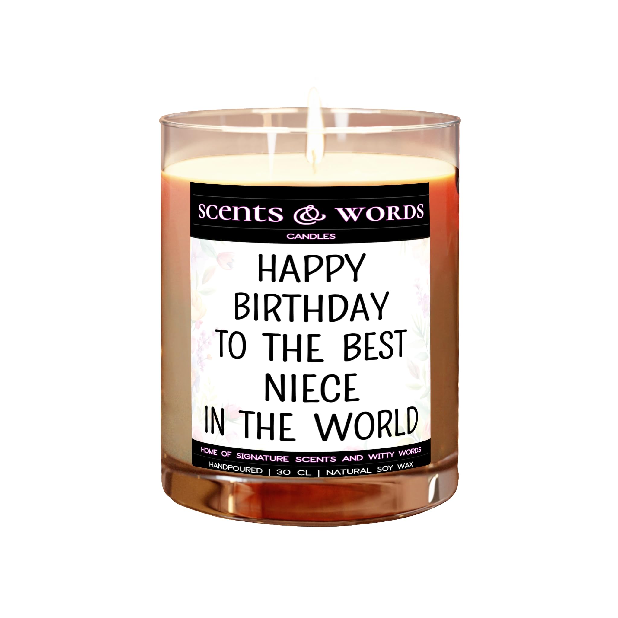 Scents&Words Candle, Gifts or Presents for Nieces, Happy Birthday to The Best Niece, Scented Candles - snw1160 (Lime, Basil & Mandarin)