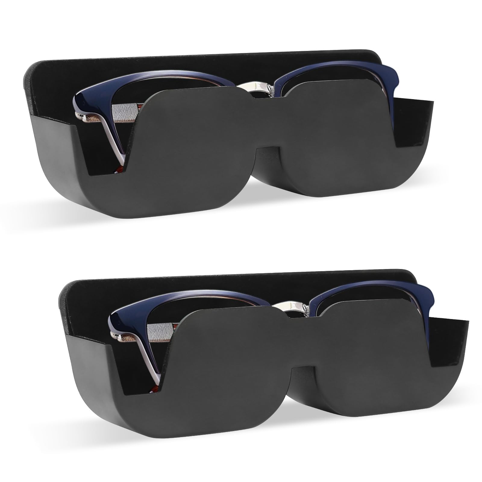 AOROPS Auto Brillenablage, 2 Stück Brillenetui Auto Sonnenbrillen 165 mm x 55 mm x 35 mm, Aufbewahrung Halterung Selbstklebend mit Filzpolsterung für Brillen im Auto Brillenetui Ablagebox