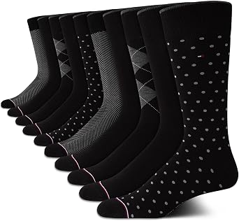Tommy Hilfiger Mens 10 Pack Lightweight Everyday Dress Crew Socks