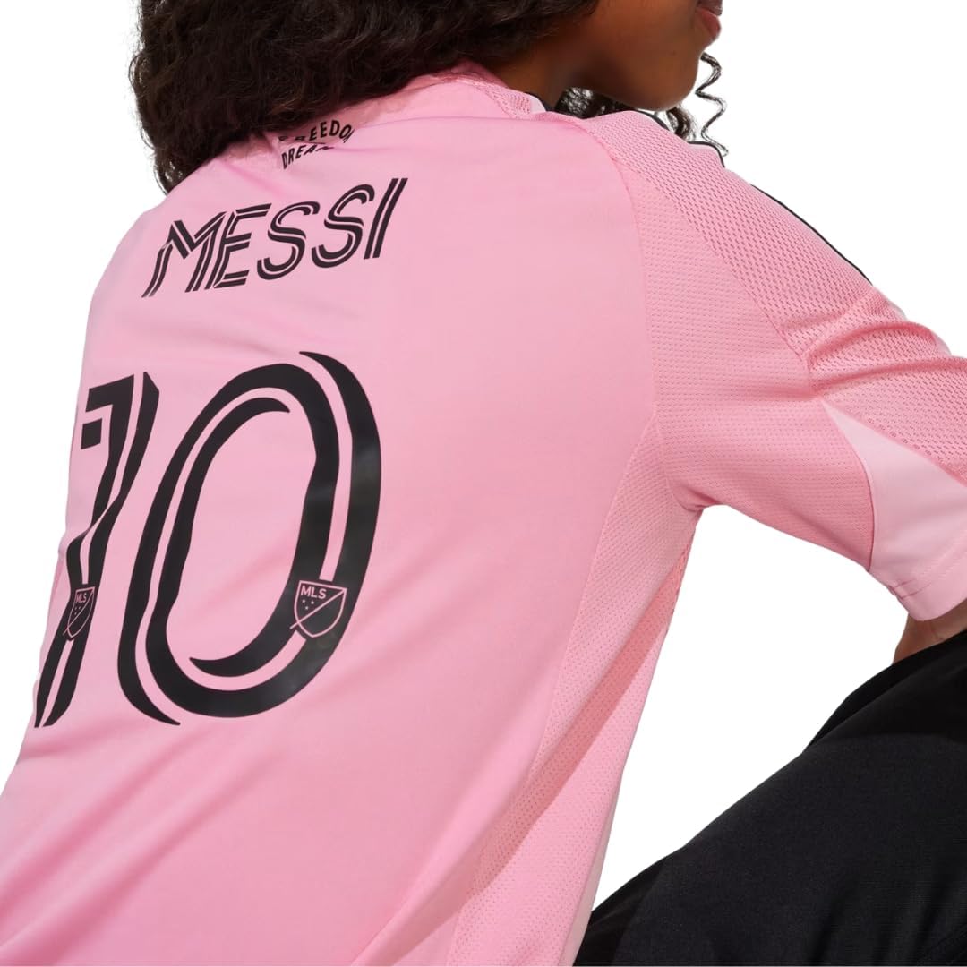 adidas Lionel Messi Inter Miami CF #10 Youth Size Player Name & Number Performance Shirt (Pink, Youth X-Large-18/20)