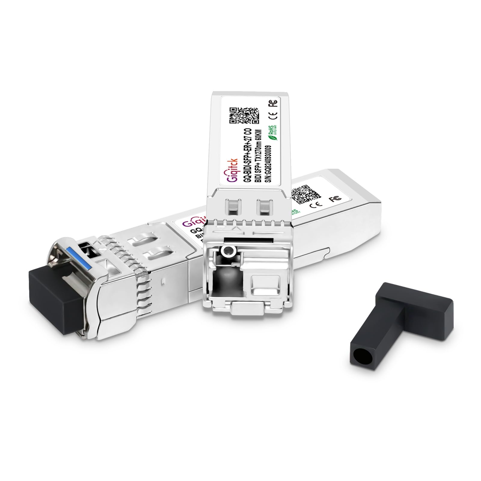 1 paire de modules 10GBASE-BX60-UD BiDi SFP+, TX 1270 nm/1330 nm, RX 1330 nm/1270 nm, 60 km DOM Simplex LC/UPC SMF réseau émetteur-récepteur optique Mini Gbic pour générique